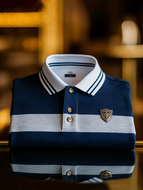 Men's Classic Business Button Short Sleeve Polo Shirt