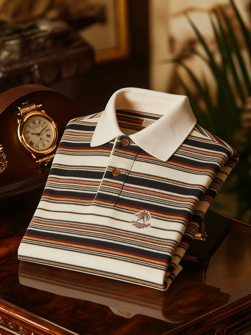 Men's Classic Business Button Short Sleeve Polo Shirt