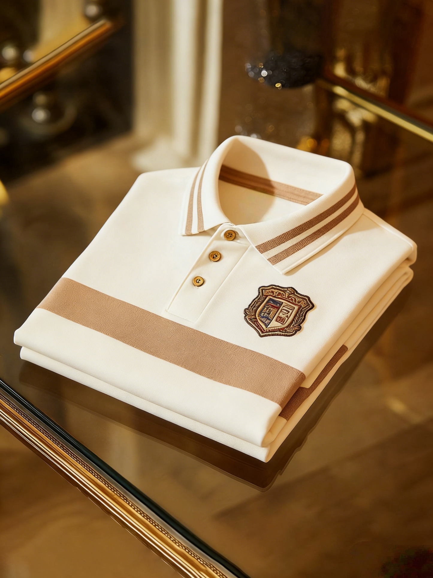 Men's Classic Business Button Short Sleeve Polo Shirt