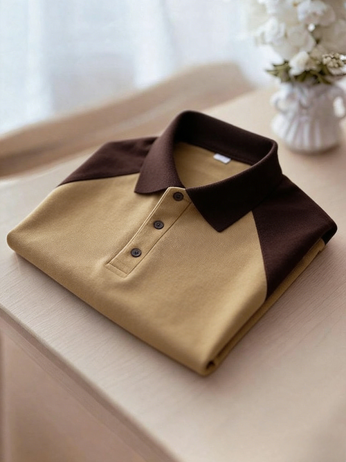 Men's Classic Business Button Short Sleeve Polo Shirt