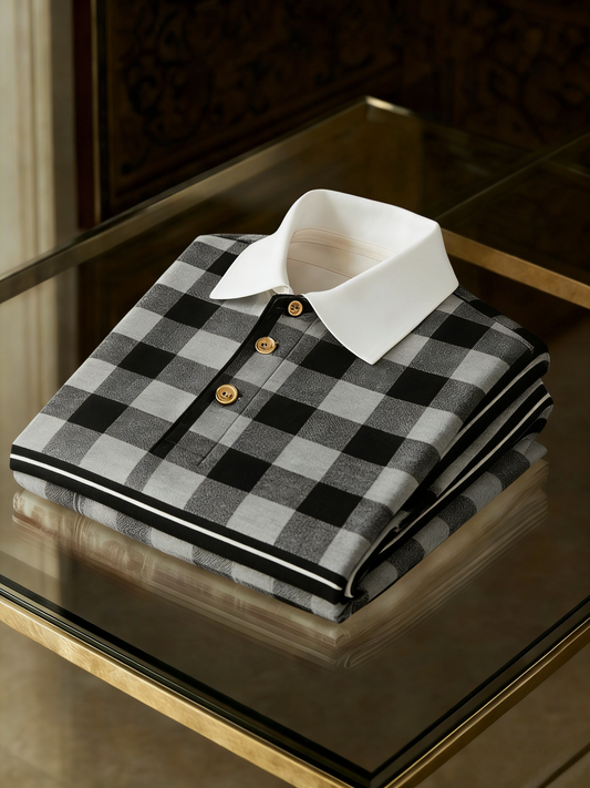 Men's Classic Business Button Short Sleeve Polo Shirt
