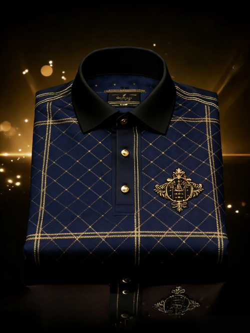 Men's Classic Business Button Short Sleeve Polo Shirt