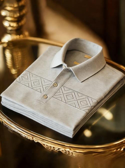 Men's Classic Business Button Short Sleeve Polo Shirt