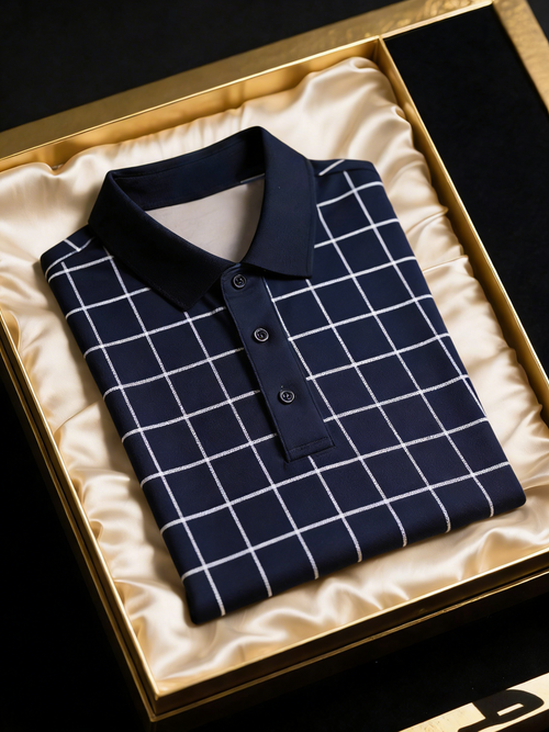 Men's Classic Business Button Short Sleeve Polo Shirt
