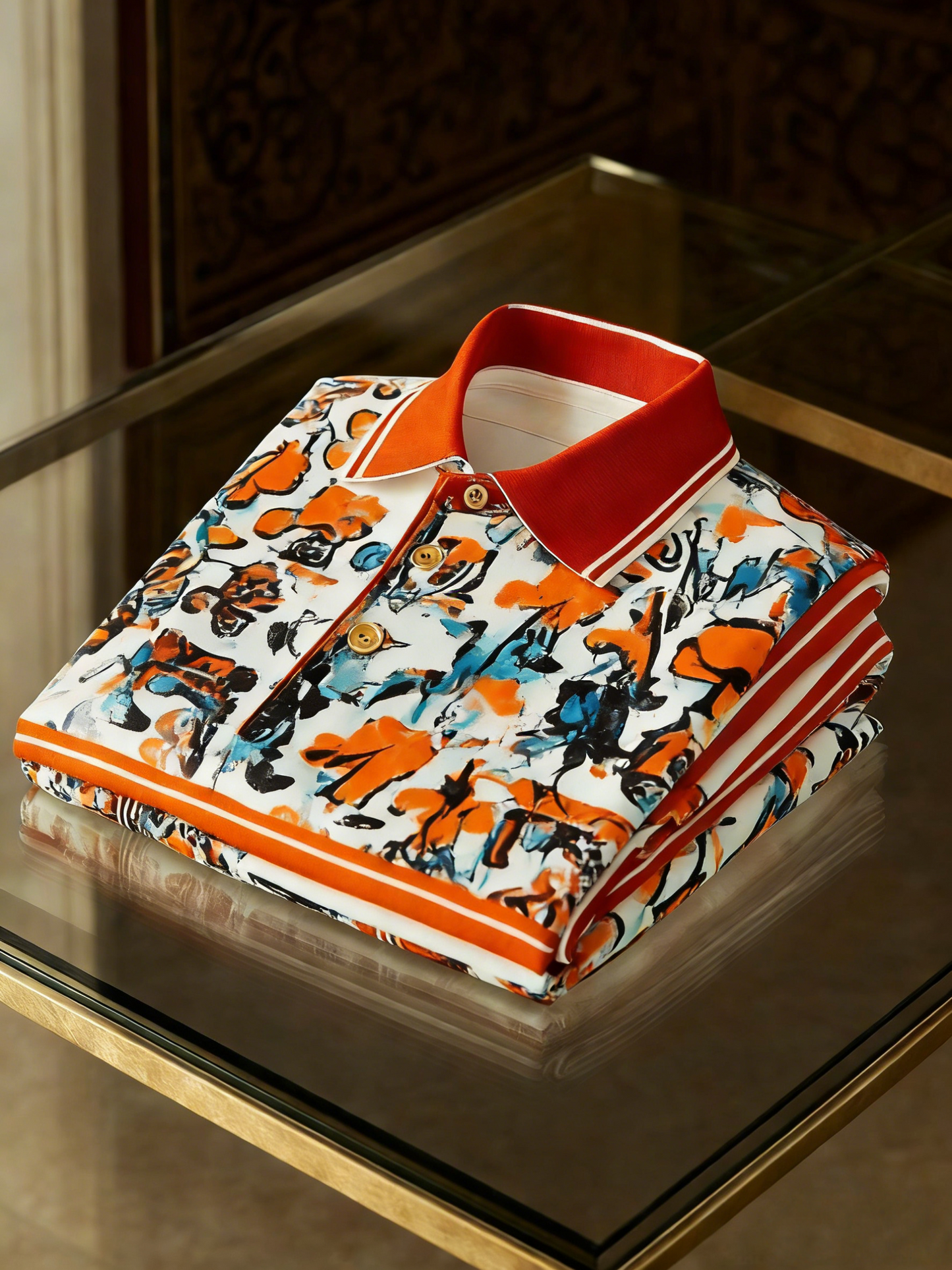 Men's Classic Business Button Short Sleeve Polo Shirt