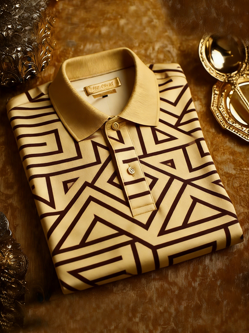 Men's Classic Business Button Short Sleeve Polo Shirt