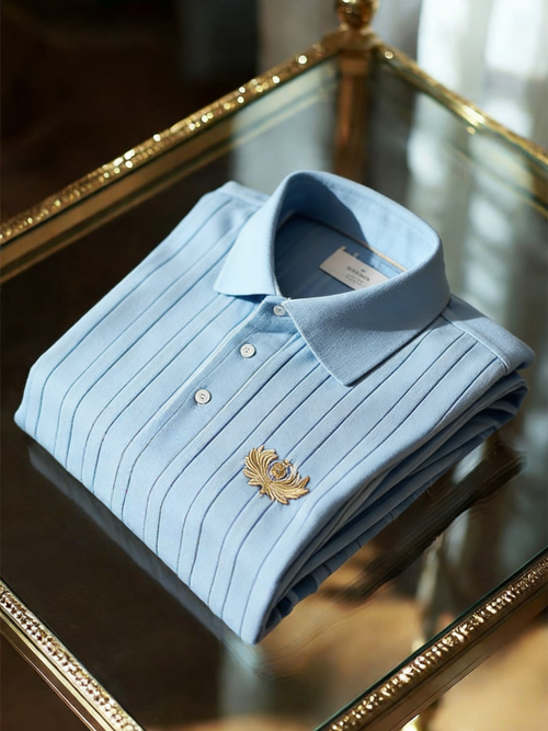 Men's Classic Business Button Short Sleeve Polo Shirt