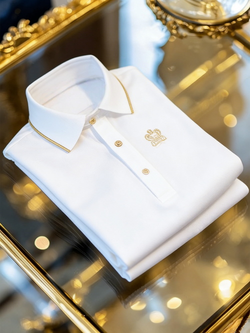 Men's Classic Business Button Short Sleeve Polo Shirt