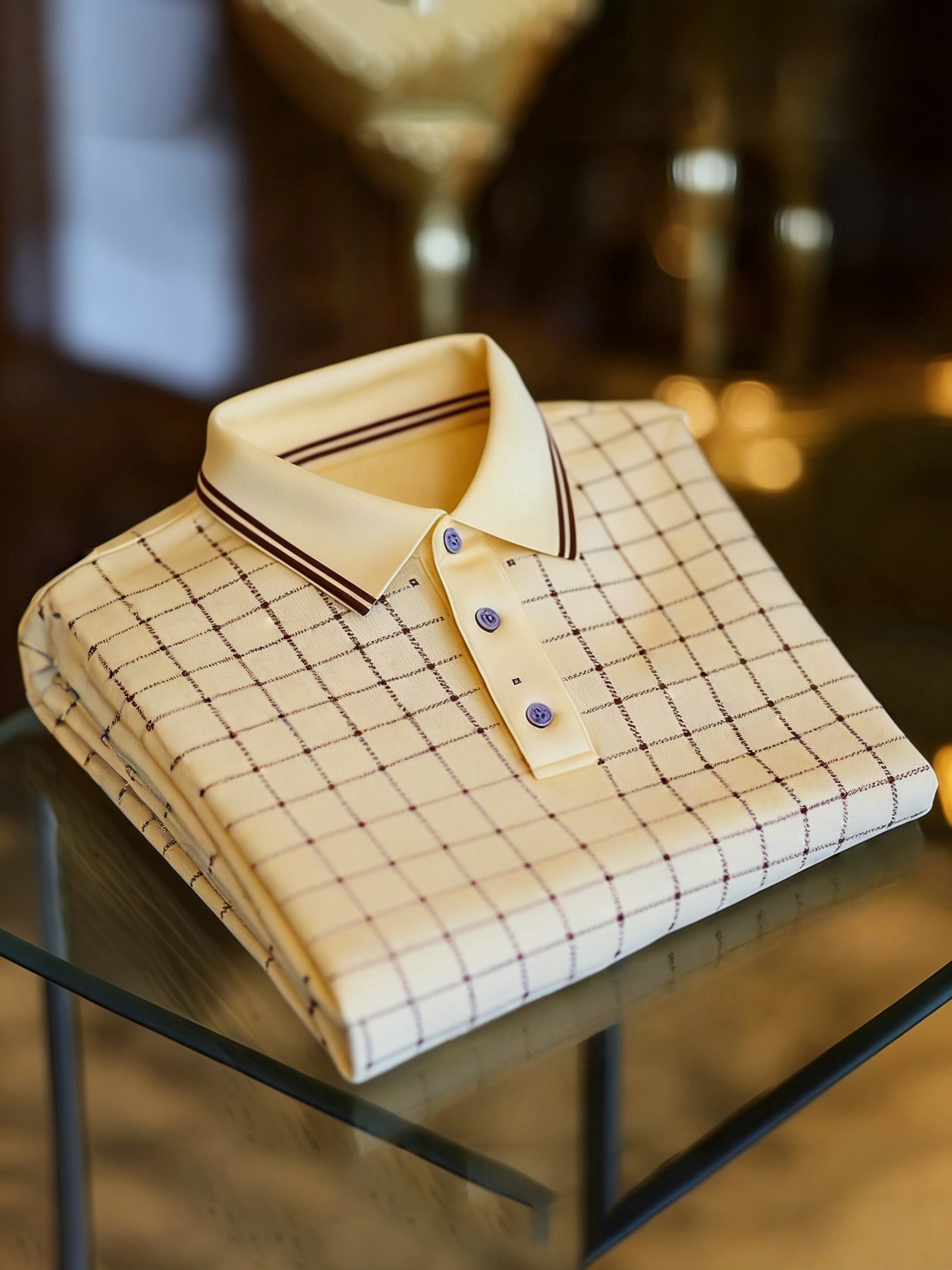 Men's Classic Business Button Short Sleeve Polo Shirt