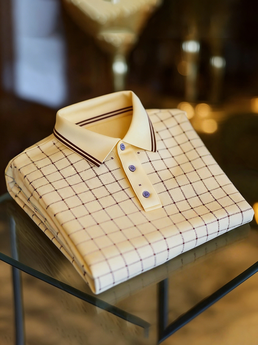 Men's Classic Business Button Short Sleeve Polo Shirt