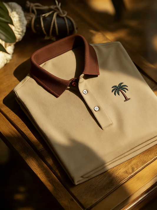 Men's Classic Business Button Short Sleeve Polo Shirt