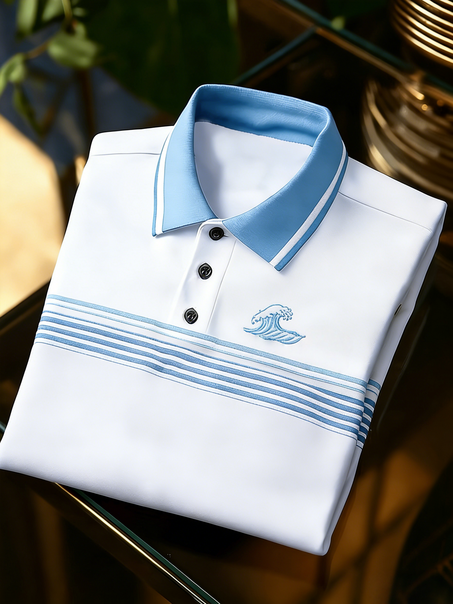Men's Classic Business Button Short Sleeve Polo Shirt