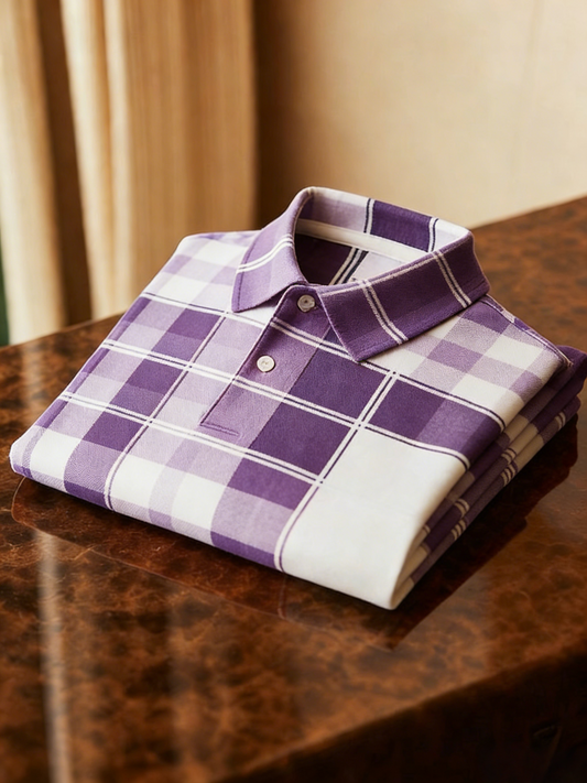 Men's Classic Business Button Short Sleeve Polo Shirt
