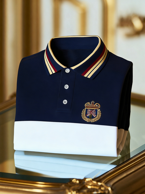 Men's Classic Business Button Short Sleeve Polo Shirt