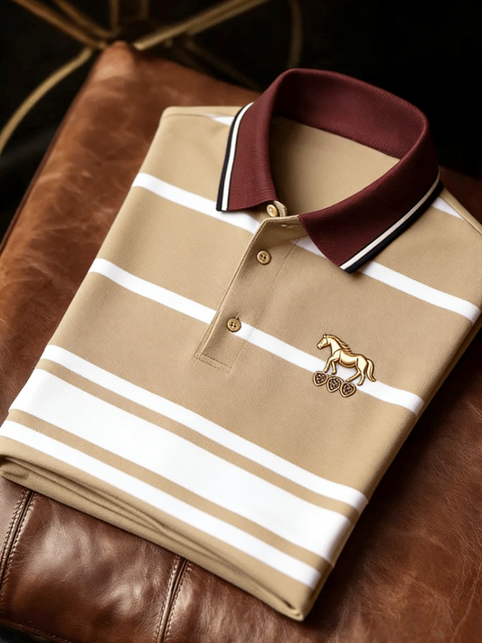 Men's Classic Business Button Short Sleeve Polo Shirt
