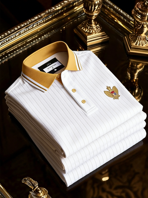Men's Classic Business Button Short Sleeve Polo Shirt