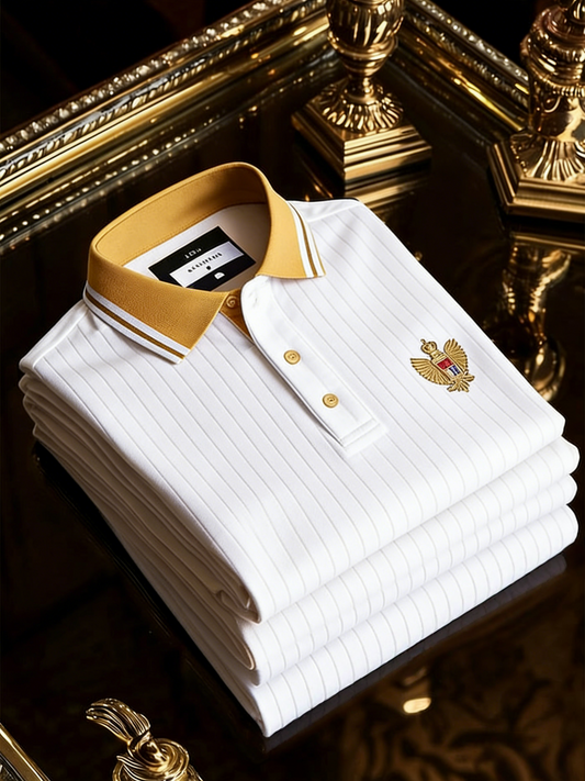 Men's Classic Business Button Short Sleeve Polo Shirt