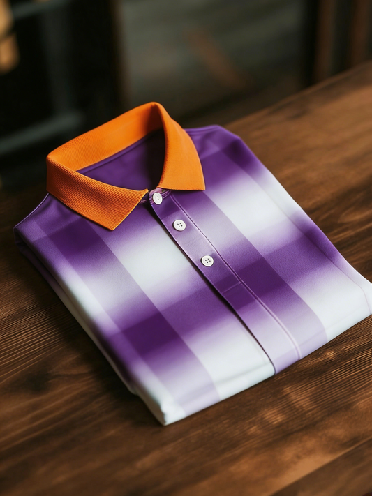 Men's Classic Business Button Short Sleeve Polo Shirt