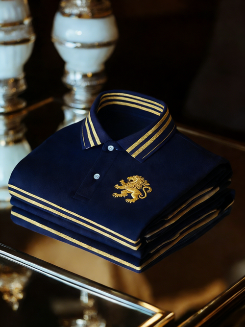Men's Classic Business Button Short Sleeve Polo Shirt
