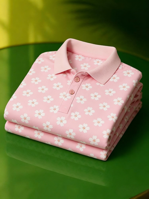 Men's Classic Business Button Short Sleeve Polo Shirt