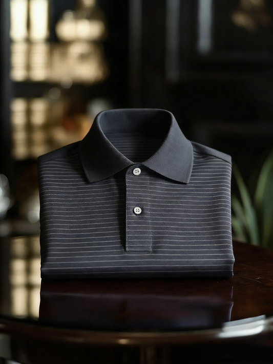 Men's Classic Business Button Short Sleeve Polo Shirt