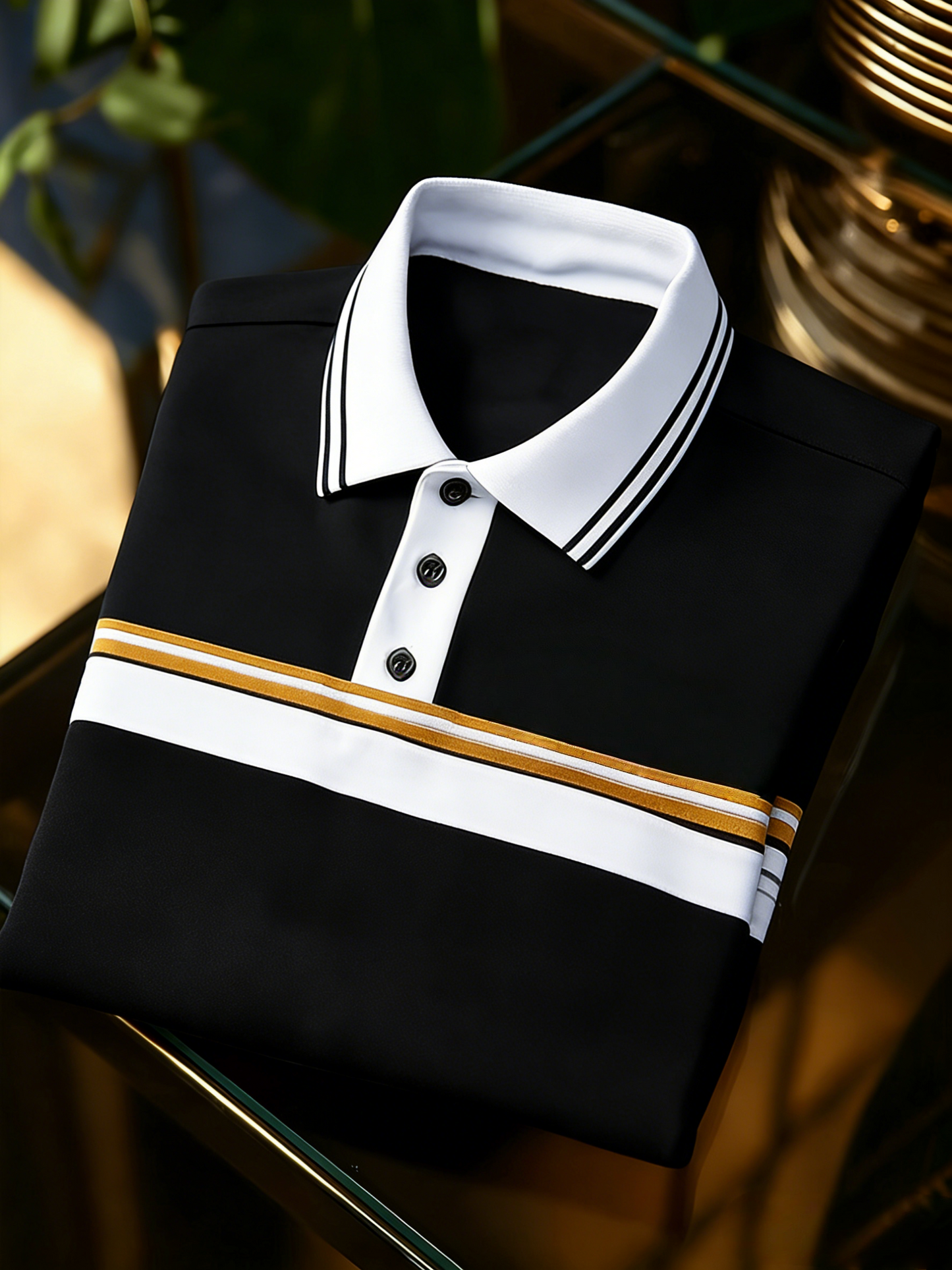 Men's Classic Business Button Short Sleeve Polo Shirt