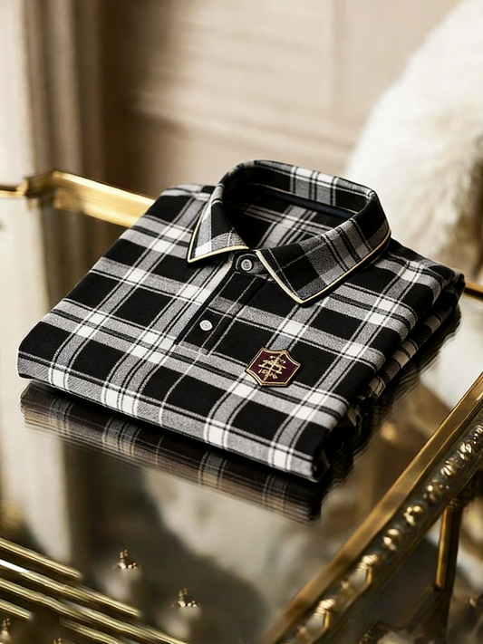 Men's Classic Business Button Short Sleeve Polo Shirt