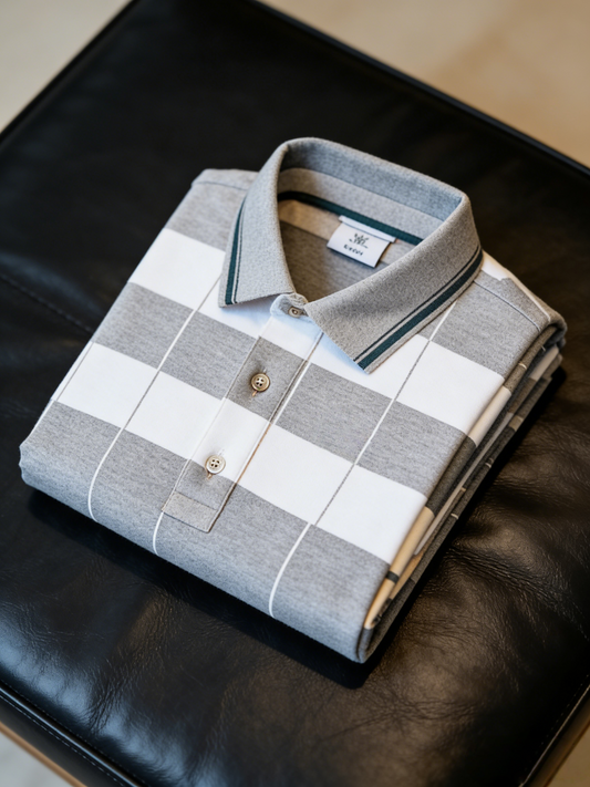Men's Classic Business Button Short Sleeve Polo Shirt