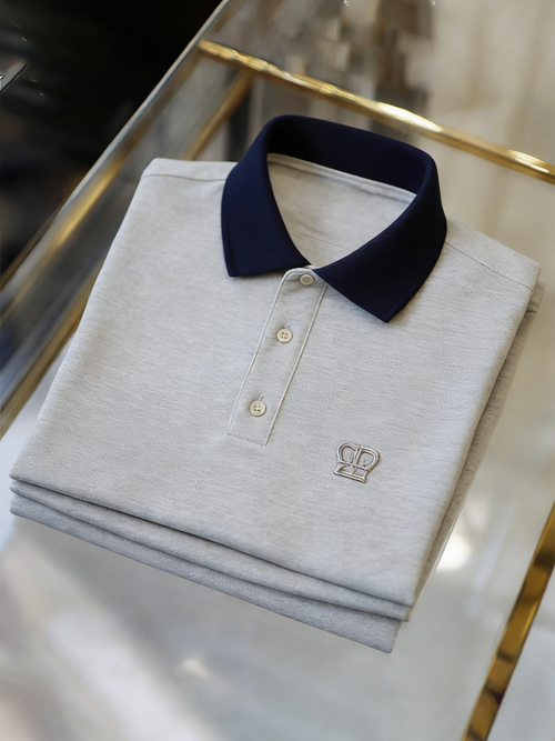 Men's Classic Business Button Short Sleeve Polo Shirt