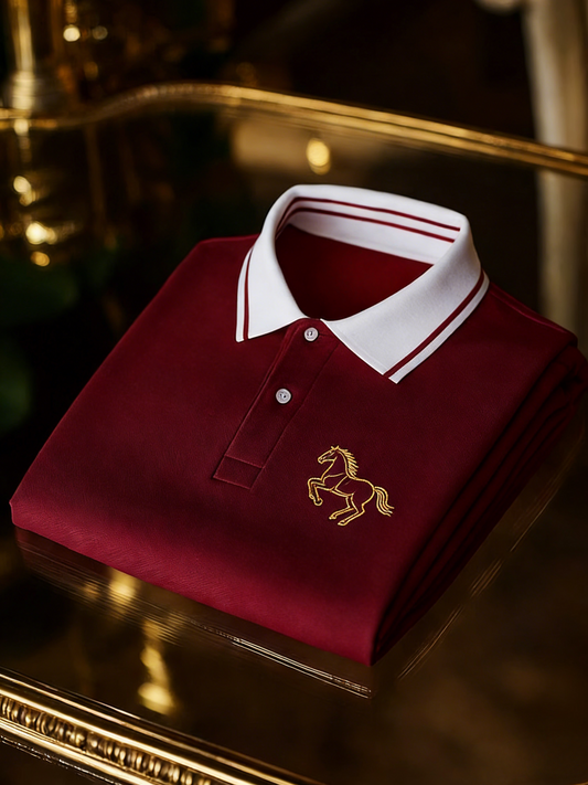 Men's Classic Business Button Short Sleeve Polo Shirt