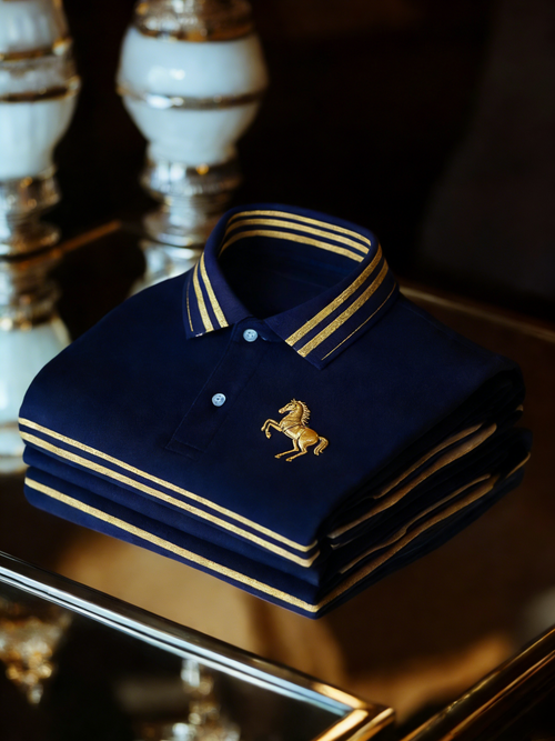 Men's Classic Business Button Short Sleeve Polo Shirt