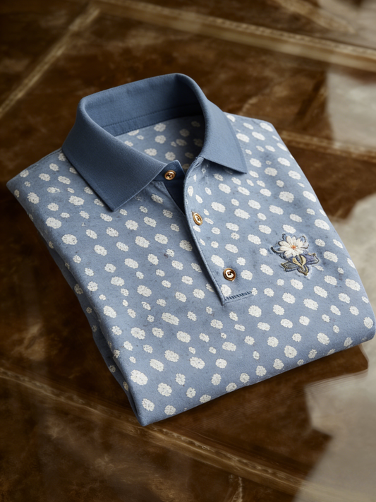 Men's Classic Business Button Short Sleeve Polo Shirt