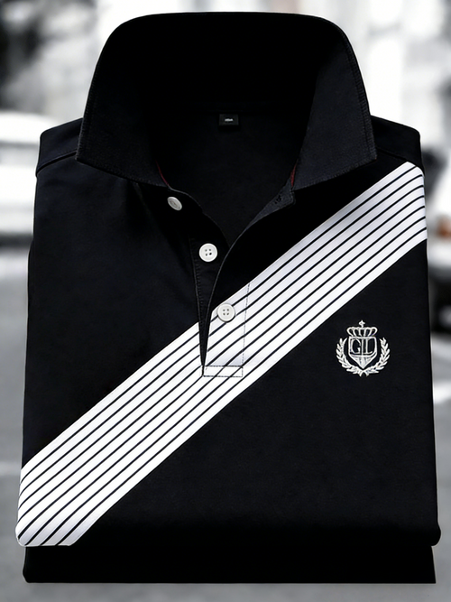 Men's Classic Business Button Short Sleeve Polo Shirt