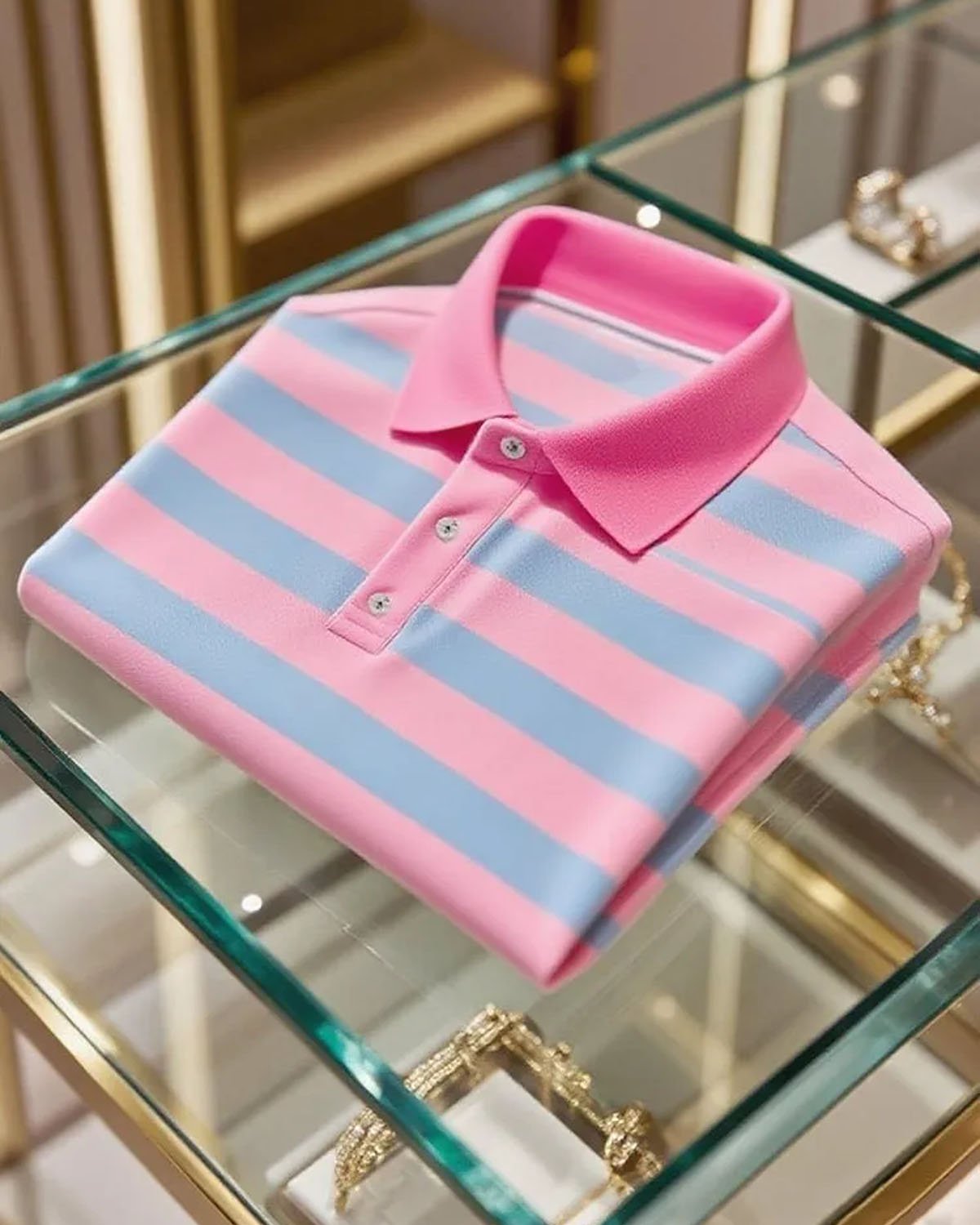 Basic Collection Casual Check Geometric Short-Sleeve Men's Polo Shirt