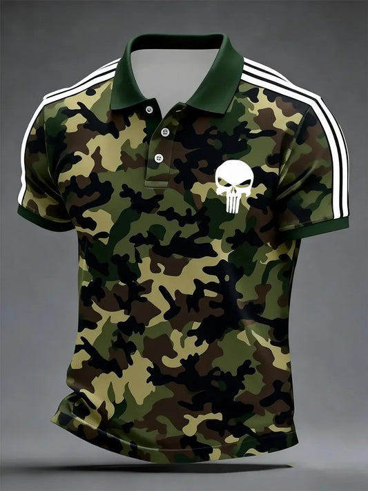 High Quality Geometric Art Print Short Sleeve Polo Shirt