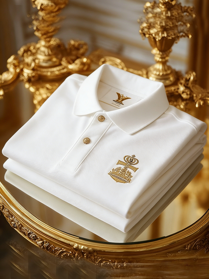 Men's Classic Business Button Short Sleeve Polo Shirt