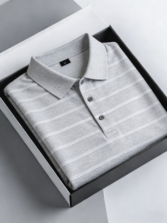 Men's Classic Business Button Short Sleeve Polo Shirt