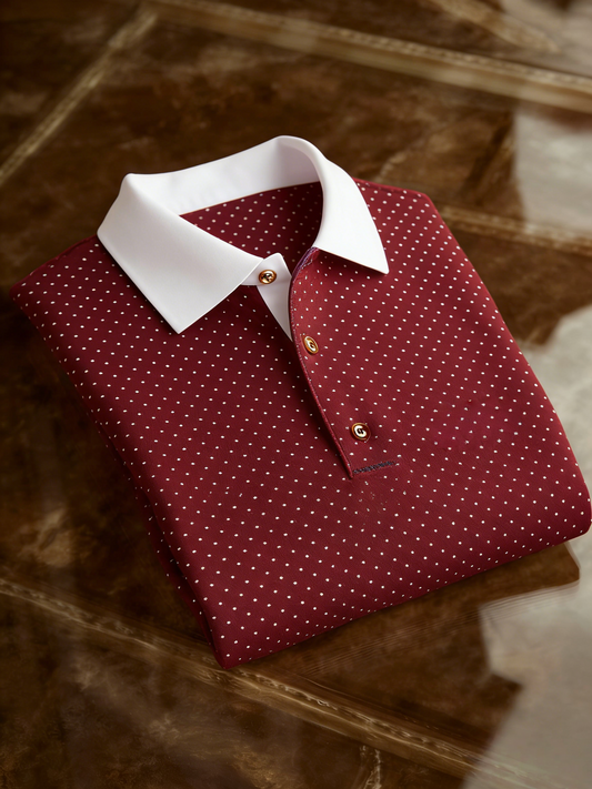 Men's Classic Business Button Short Sleeve Polo Shirt