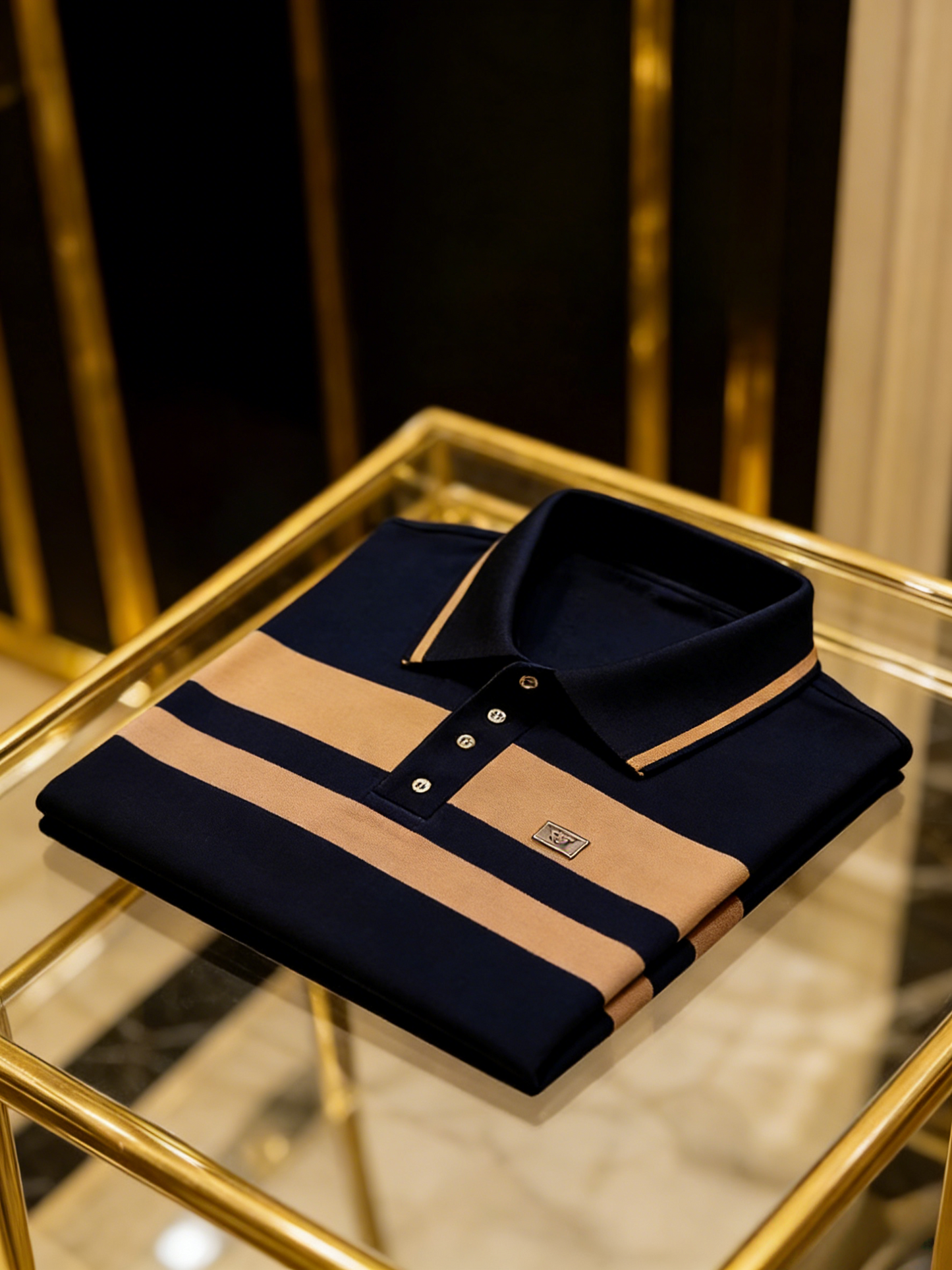 Men's Classic Business Button Short Sleeve Polo Shirt