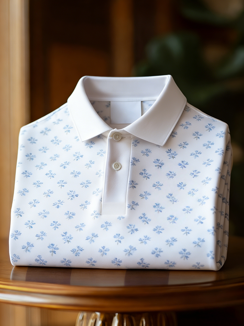 Men's Classic Business Button Short Sleeve Polo Shirt