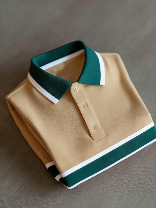 Men's Classic Business Button Short Sleeve Polo Shirt