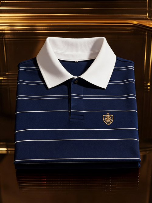 Men's Classic Business Button Short Sleeve Polo Shirt