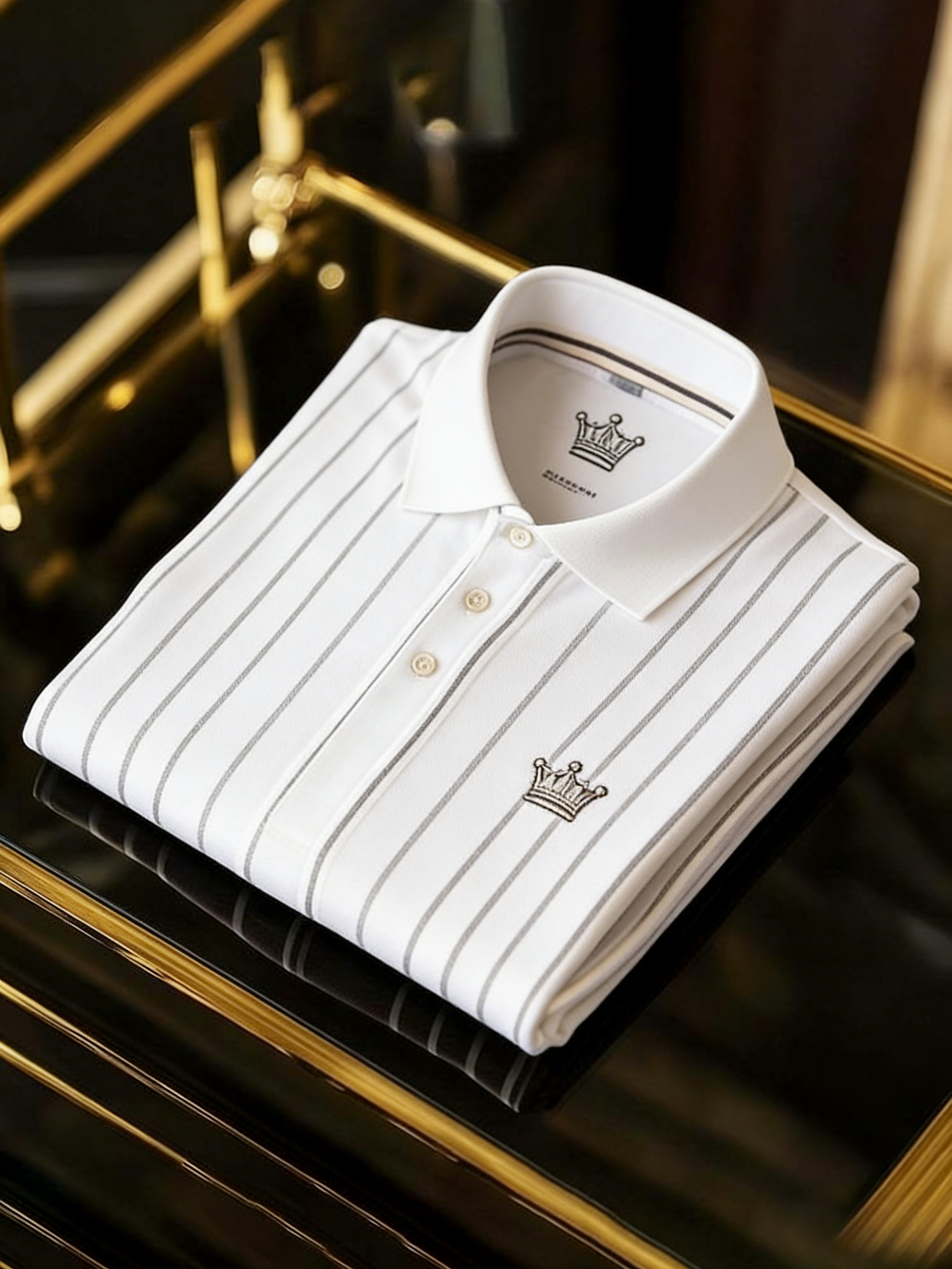 Men's Classic Business Button Short Sleeve Polo Shirt