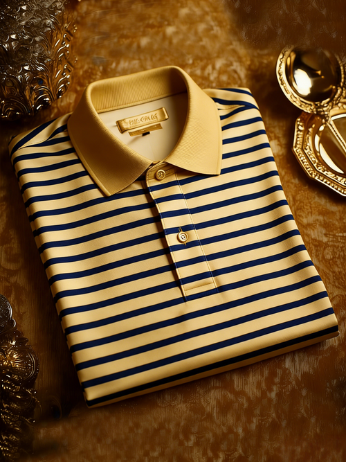 Men's Classic Business Button Short Sleeve Polo Shirt