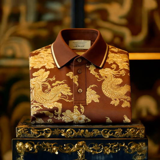 Men's Classic Business Button Short Sleeve Polo Shirt