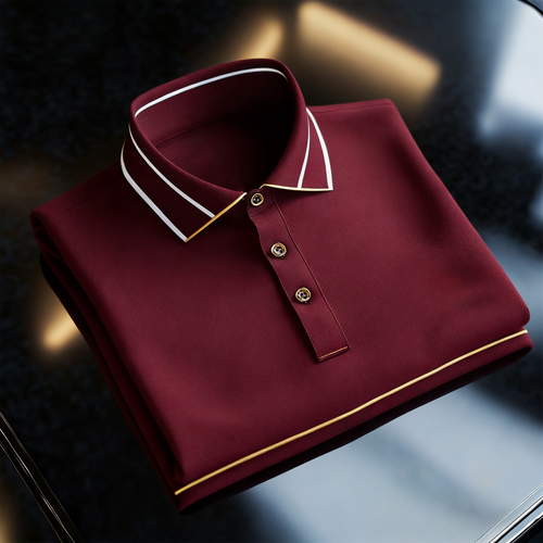 Men's Classic Business Button Short Sleeve Polo Shirt