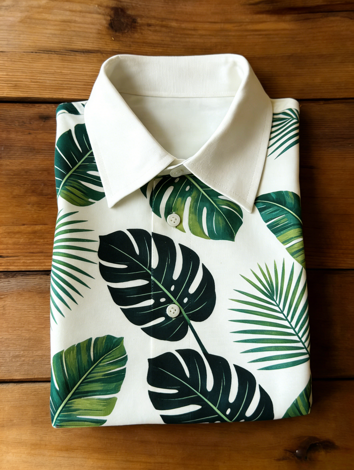 Men's Floral Printed Holiday Casual Short Sleeve Polo Shirt