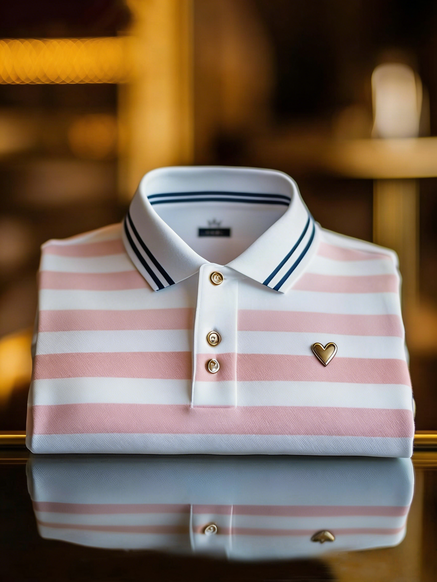 Men's Business Style Print Short Sleeved Polo Shirt