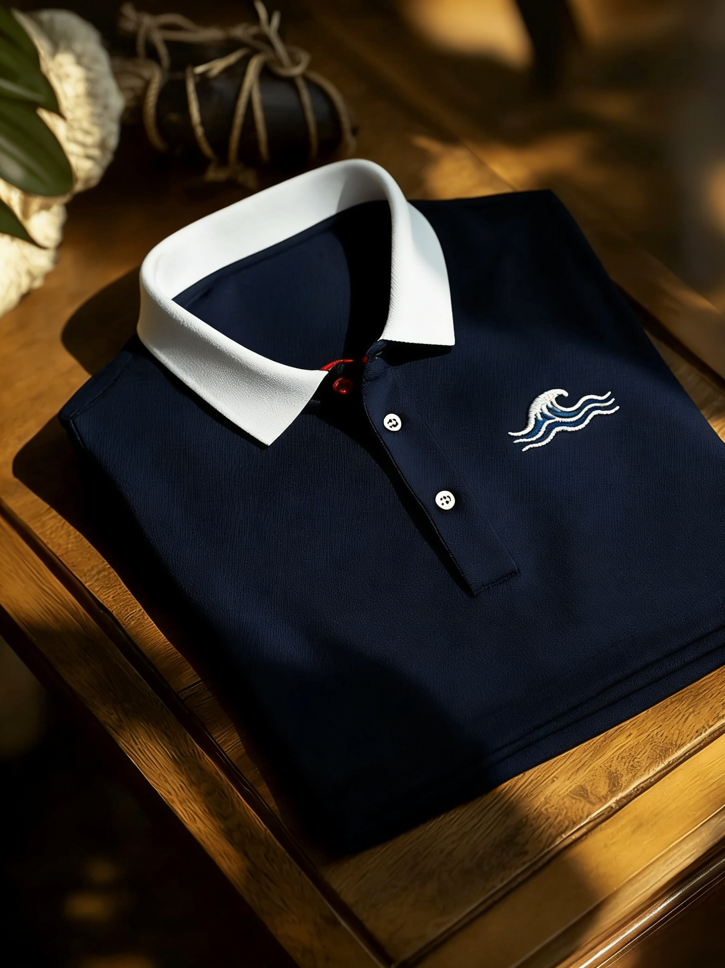 Men's Business Style Print Short Sleeved Polo Shirt