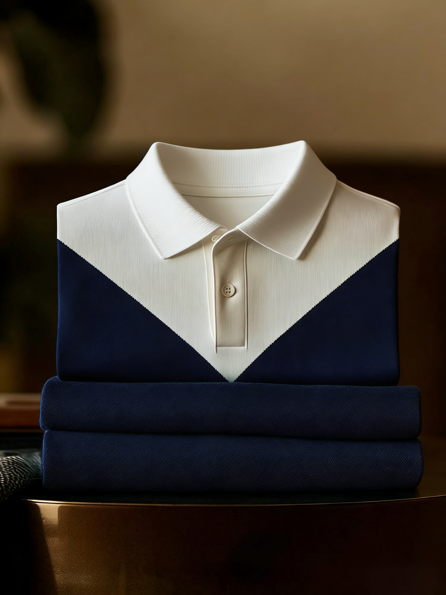 Men's Business Style Print Short Sleeved Polo Shirt